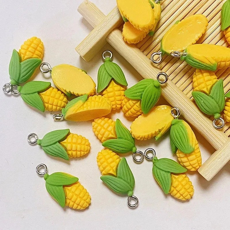 Resin Art Pendant - 20 Buah Liontin Resin Sayuran Jagung