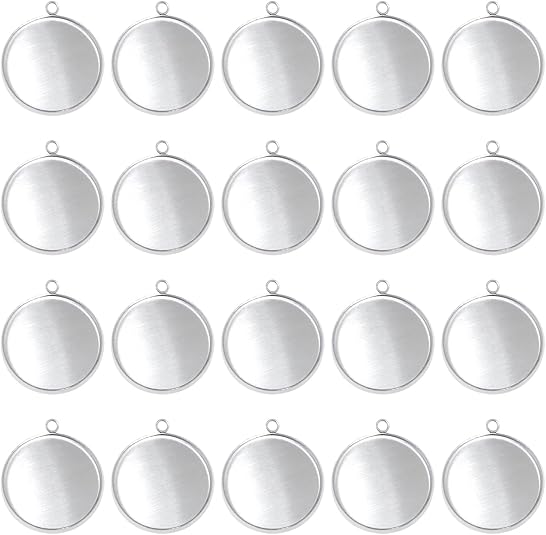 Resin Art Pendant - 20 Buah Baki Liontin Bulat dari