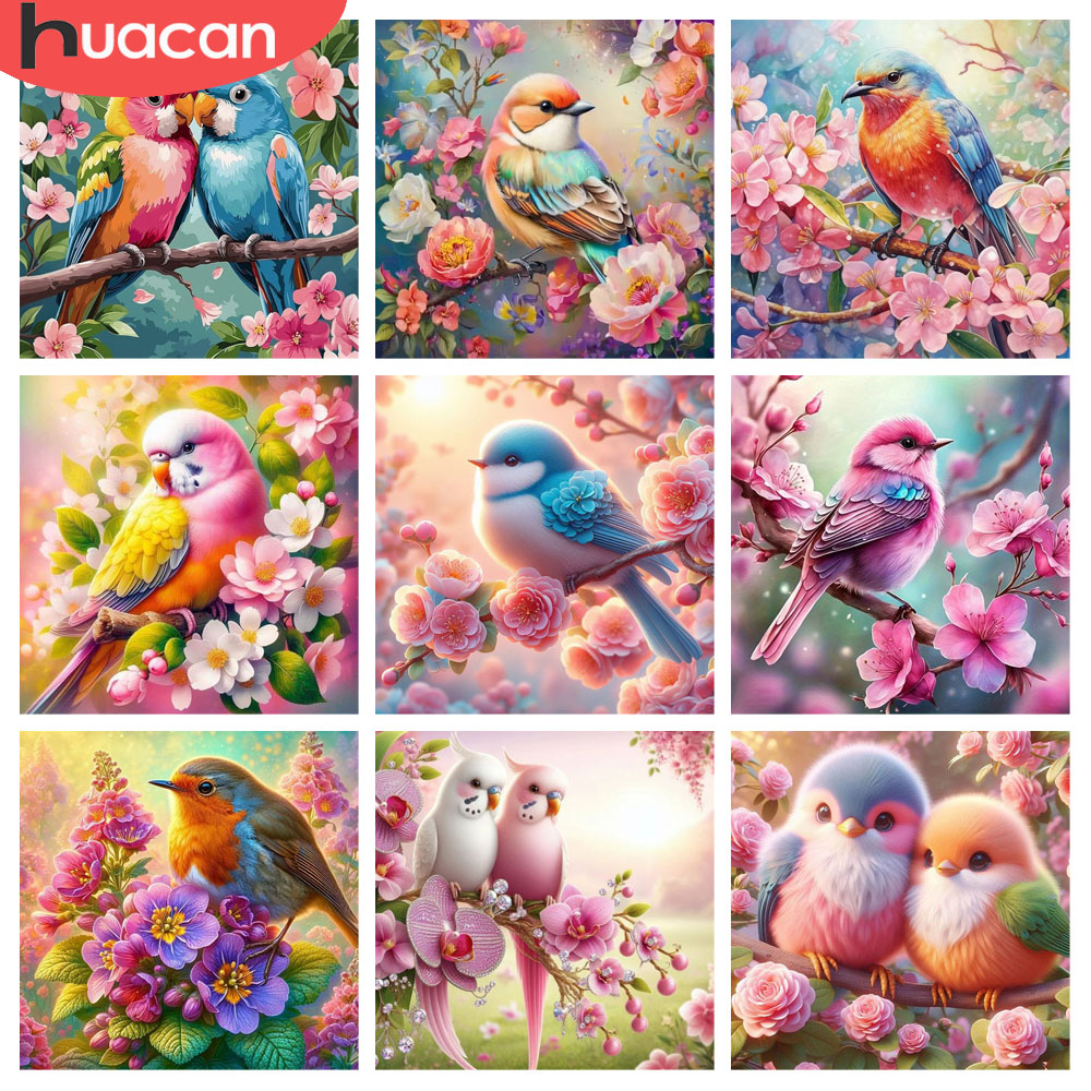 Resin Art With Rose - HUACAN Lukisan Berlian Burung Bunga Hewan