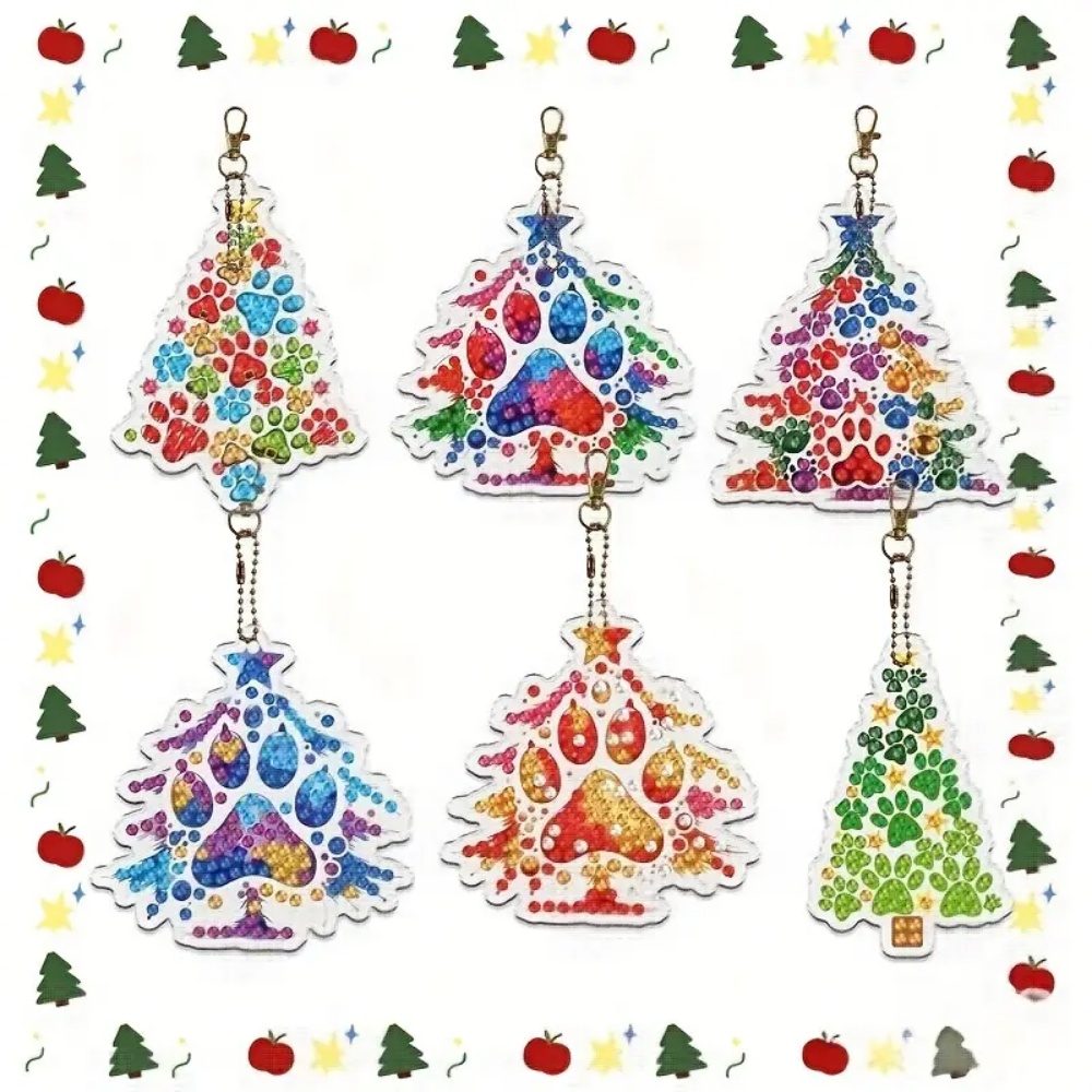 Resin Art Pen - 6 Buah/Set Gantungan Kunci Lukisan Berlian
