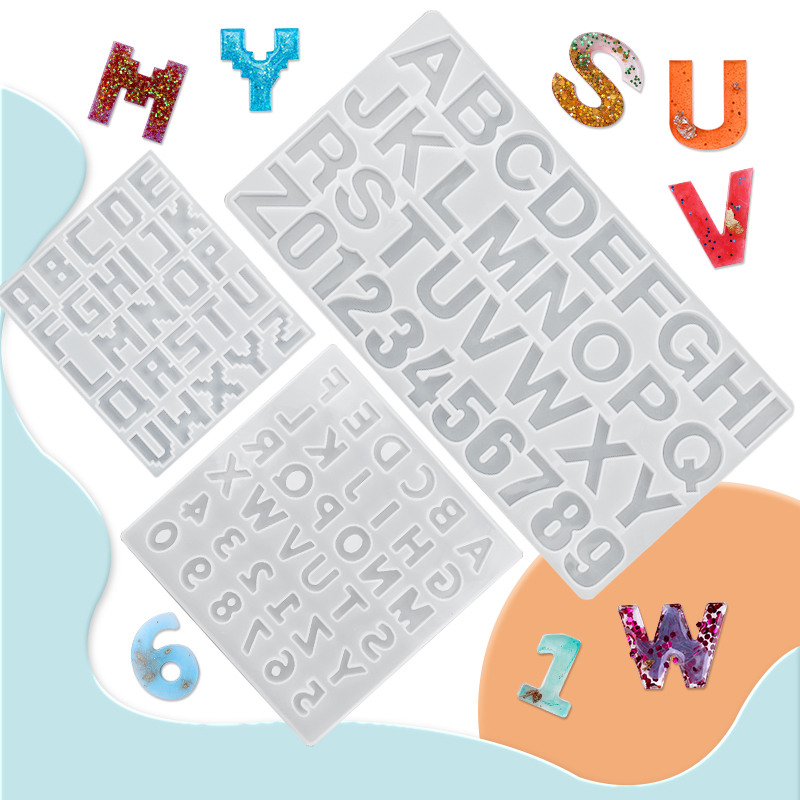 Resin Art Alphabet - Alfabet Epoksi Resin Cetakan Kit Ornamen