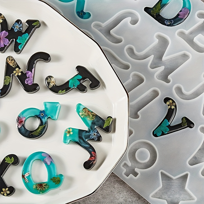 Resin Art Alphabet - Cetakan resin gaya A cermin 26