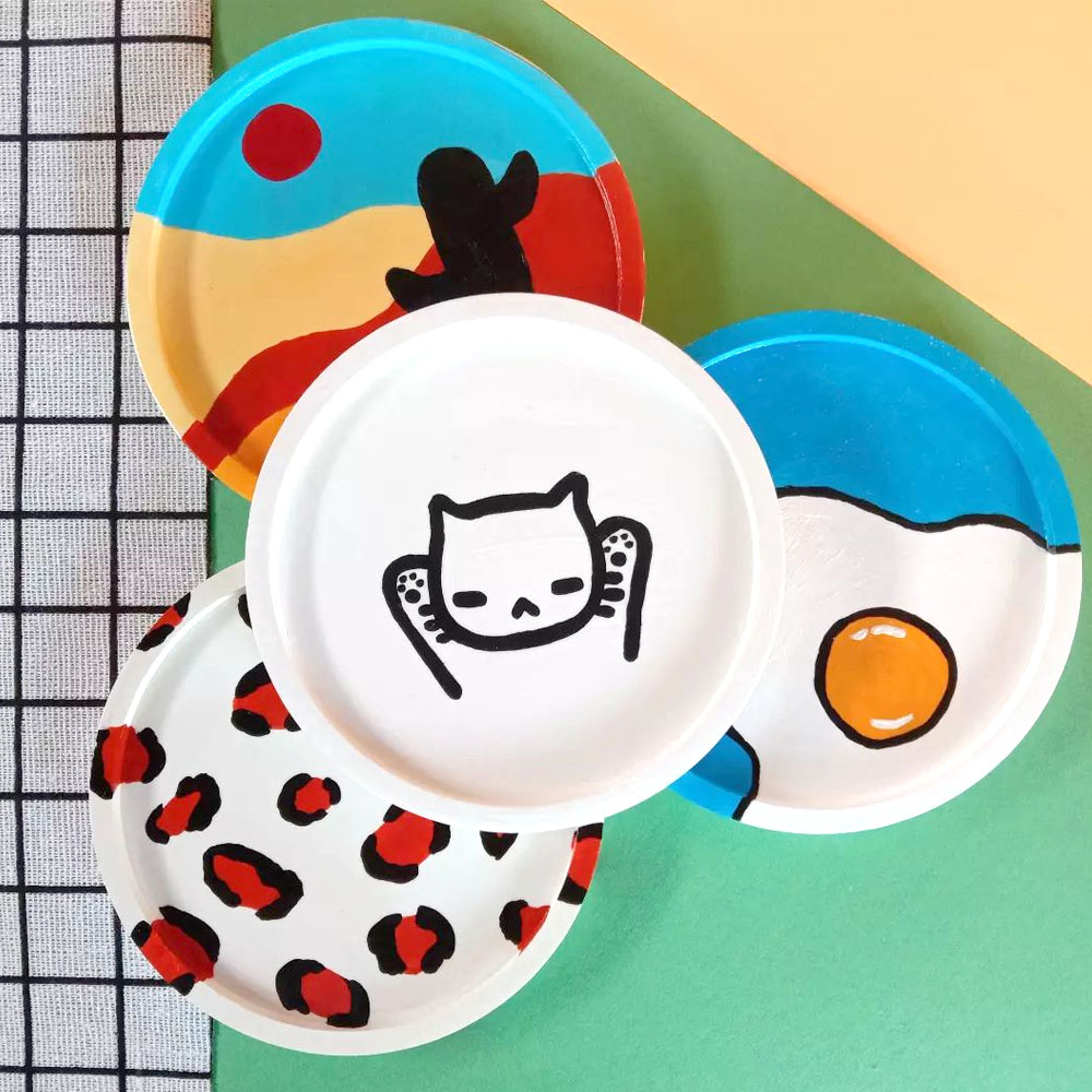 Resin Art Tray - Cetakan silikon Coaster bulat DIY buatan