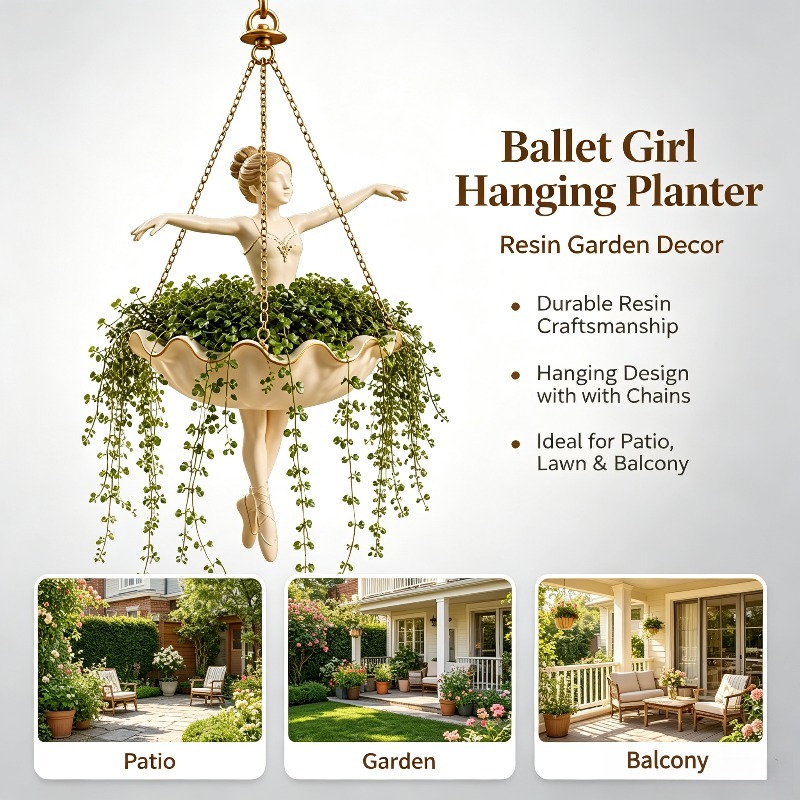 Resin Art Using Flowers - Keranjang Gantung Dekoratif Bentuk Balerina, Dapat