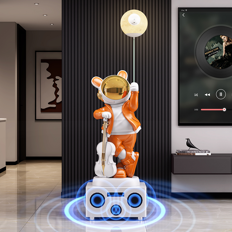 Resin Art Floor - Dekorasi Rumah 136CM Patung Astronot Kelinci