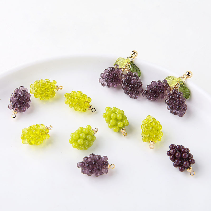 Resin Art Pendant - 6pcs Gantungan Resin Anggur Kecil Lucu,