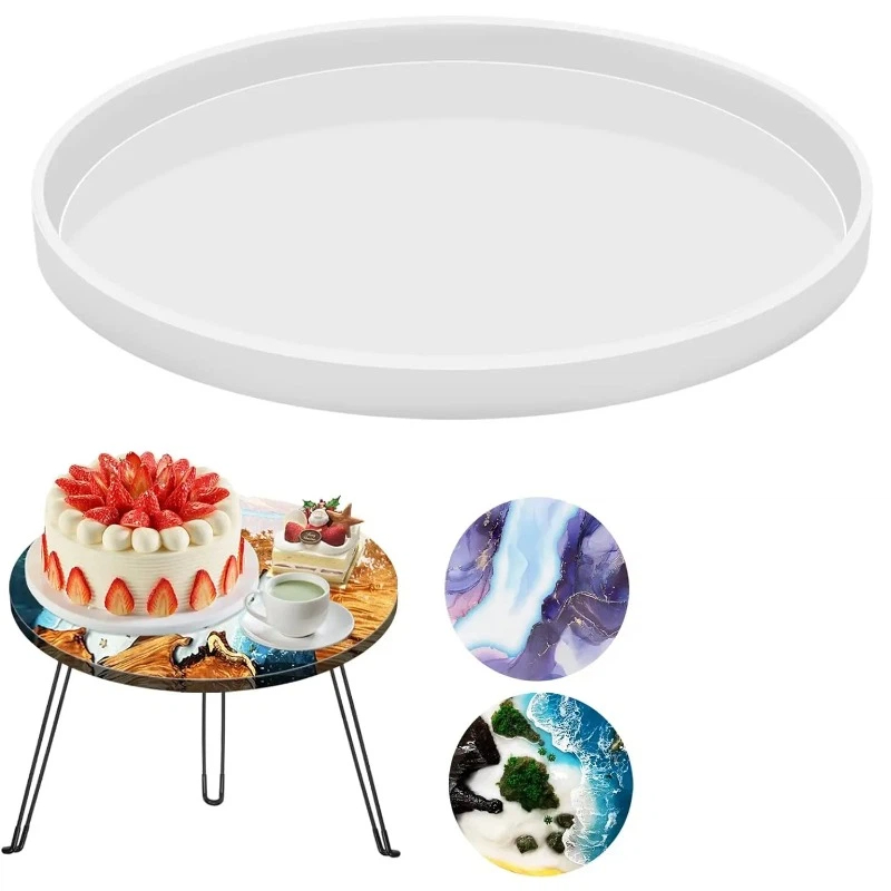 Resin Art Tray - Cetakan Resin Meja Epoxy Bulat, Cetakan