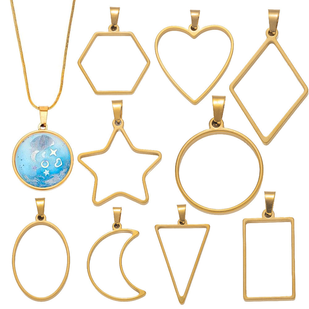 Resin Art Pendant - 5 pcs Cetakan Resin Stainless Steel
