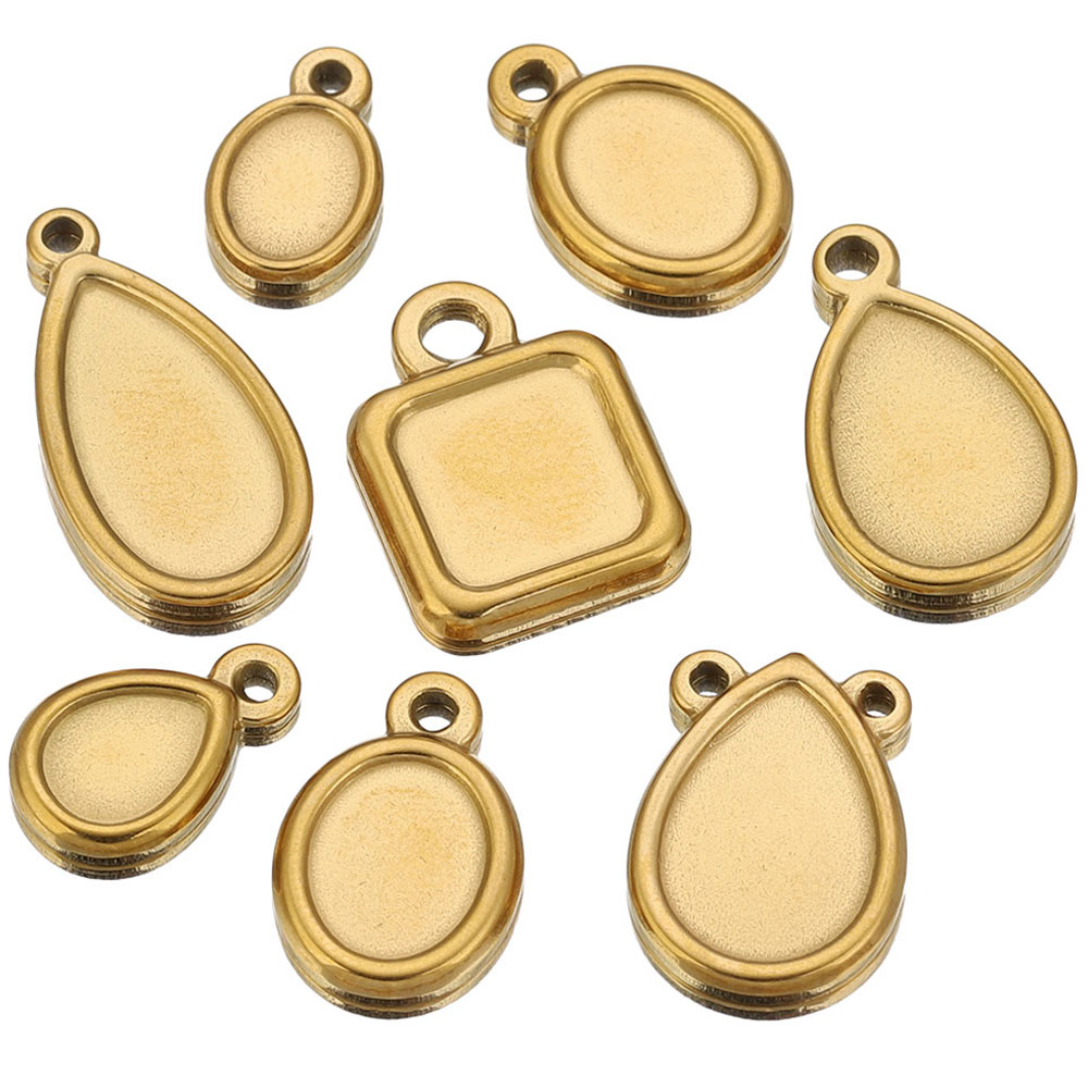 Resin Art Pendant - 5 pcs Baki Liontin Persegi, Bulat,