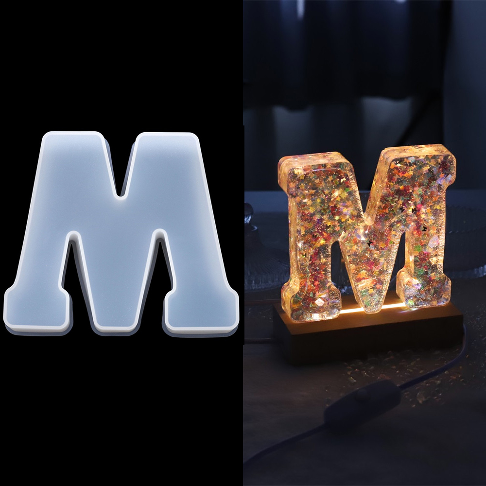 Resin Art Alphabet - Cetakan silikon huruf A sampai Z