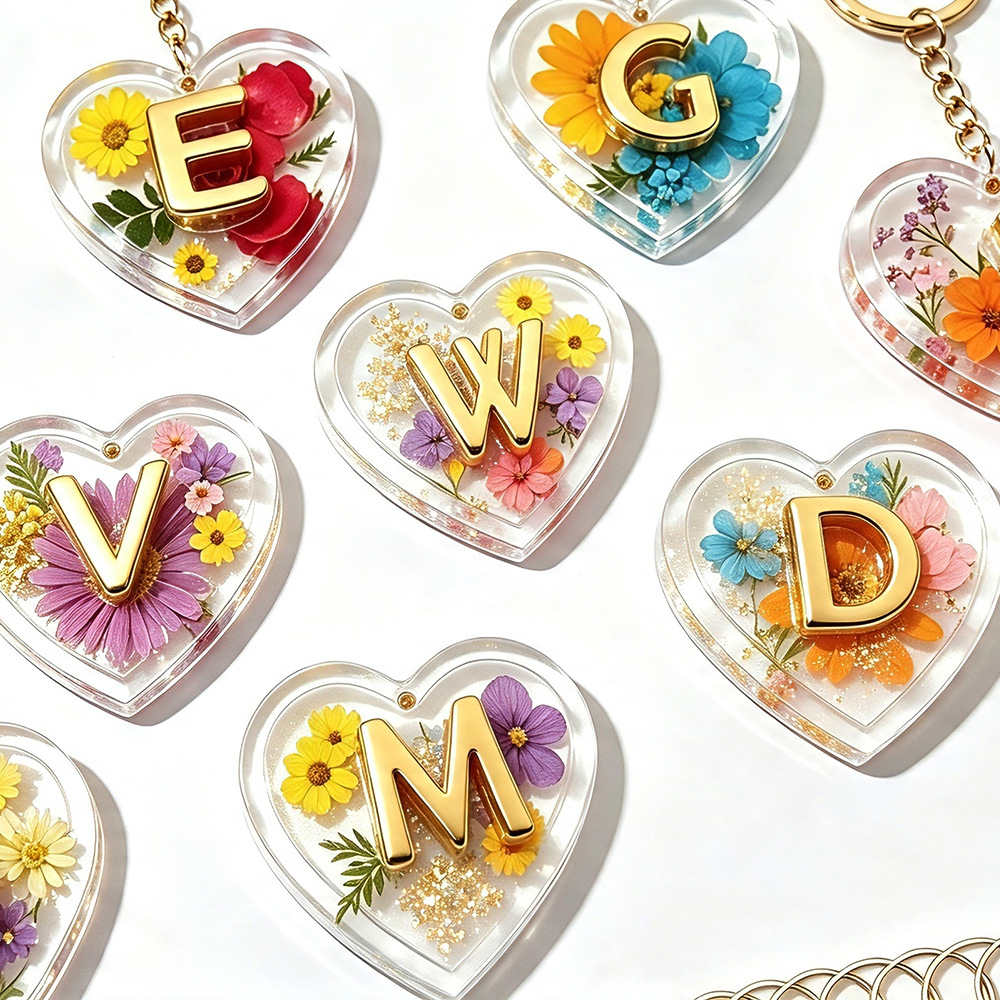 Resin Art Alphabet - Cetakan Silikon 26 Huruf & Hati