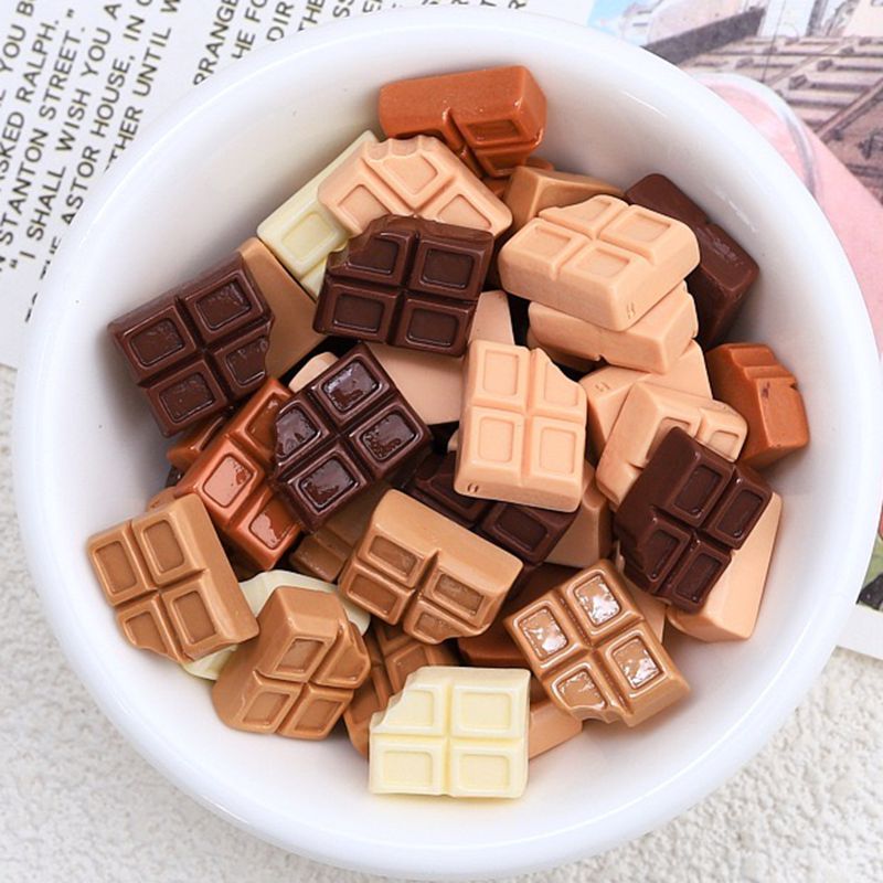 Resin Art Alphabet - 30 buah coklat simulasi kartun Resin