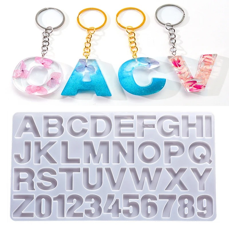 Resin Art Alphabet - Cetakan Silikon Resin Epoksi Alfabet DIY