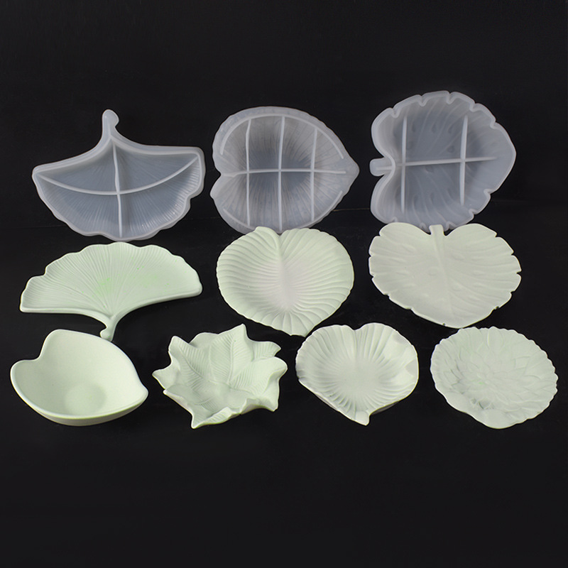 Resin Art Tray - Cetakan Piring Daun DIY Semen Plester