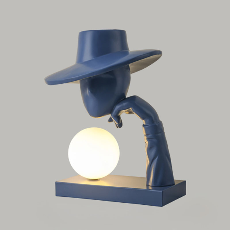Resin Art Floor - Lampu Meja Patung Seni Humanoid Kreatif