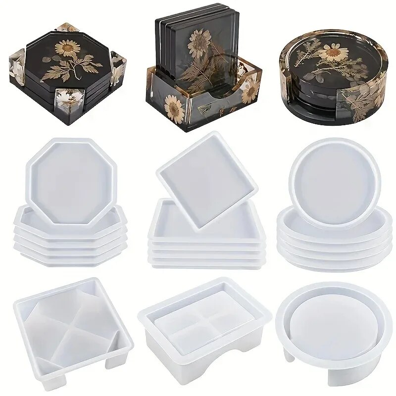Resin Art Pen - Set cetakan Resin Coaster termasuk 1