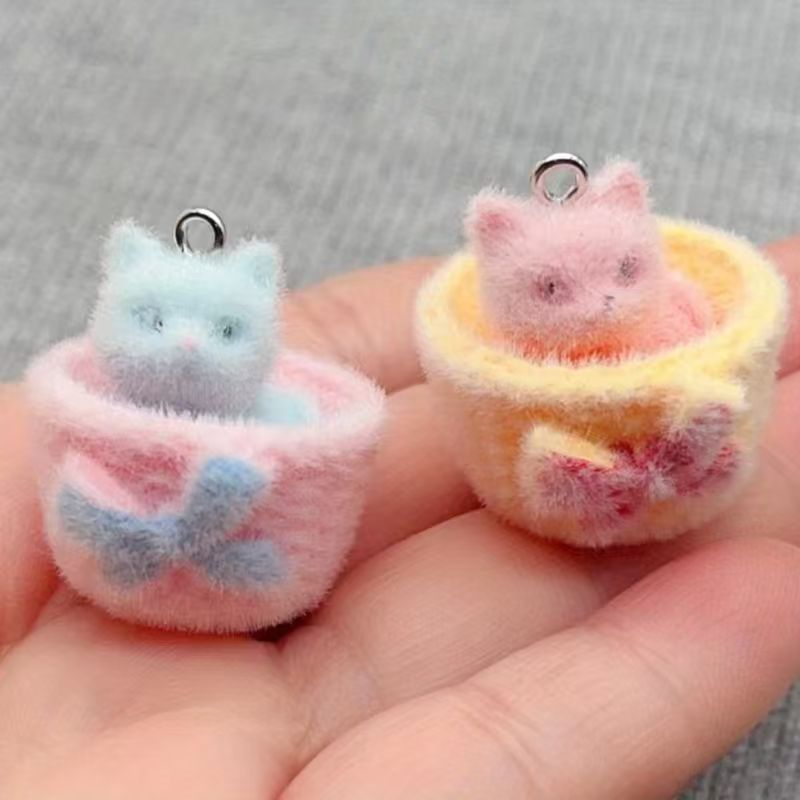 4 buah liontin kucing resin 3D - Resin Art Pendant ulasan dan harga