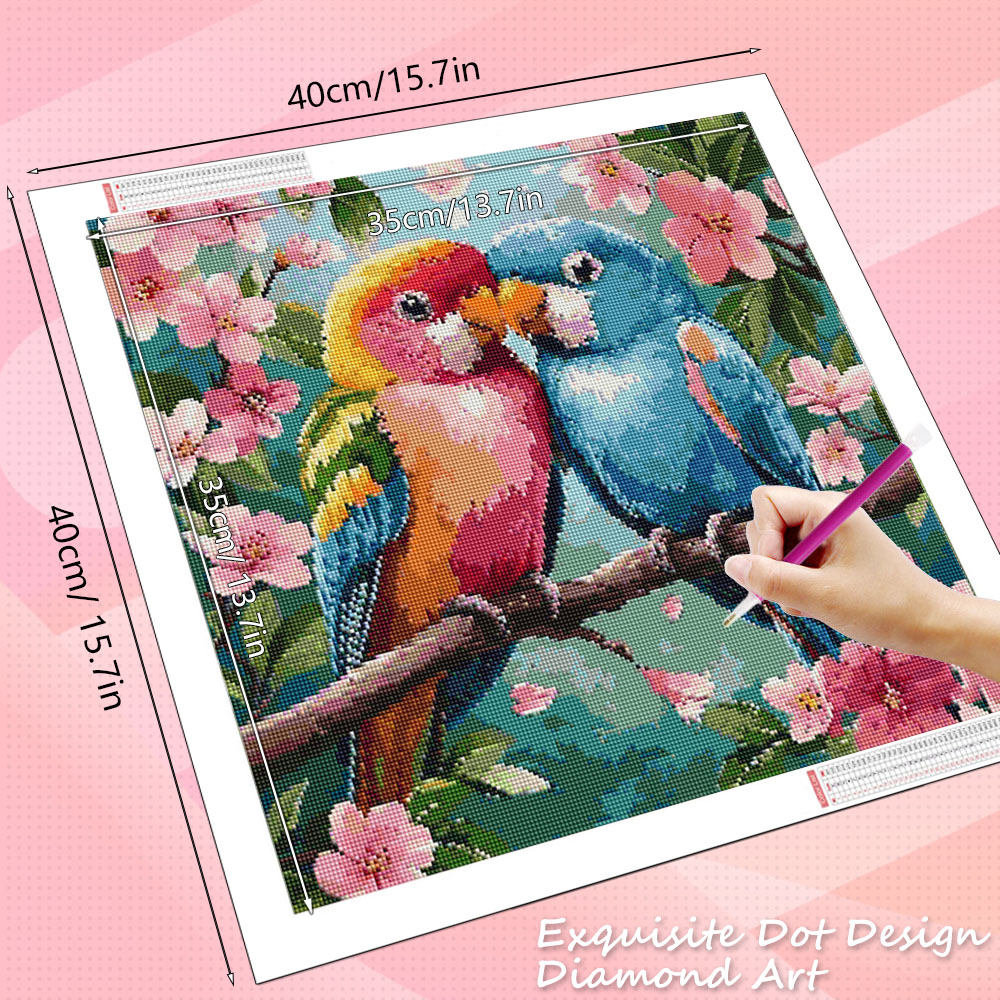 HUACAN Lukisan Berlian Burung  - Resin Art With Rose ulasan dan harga