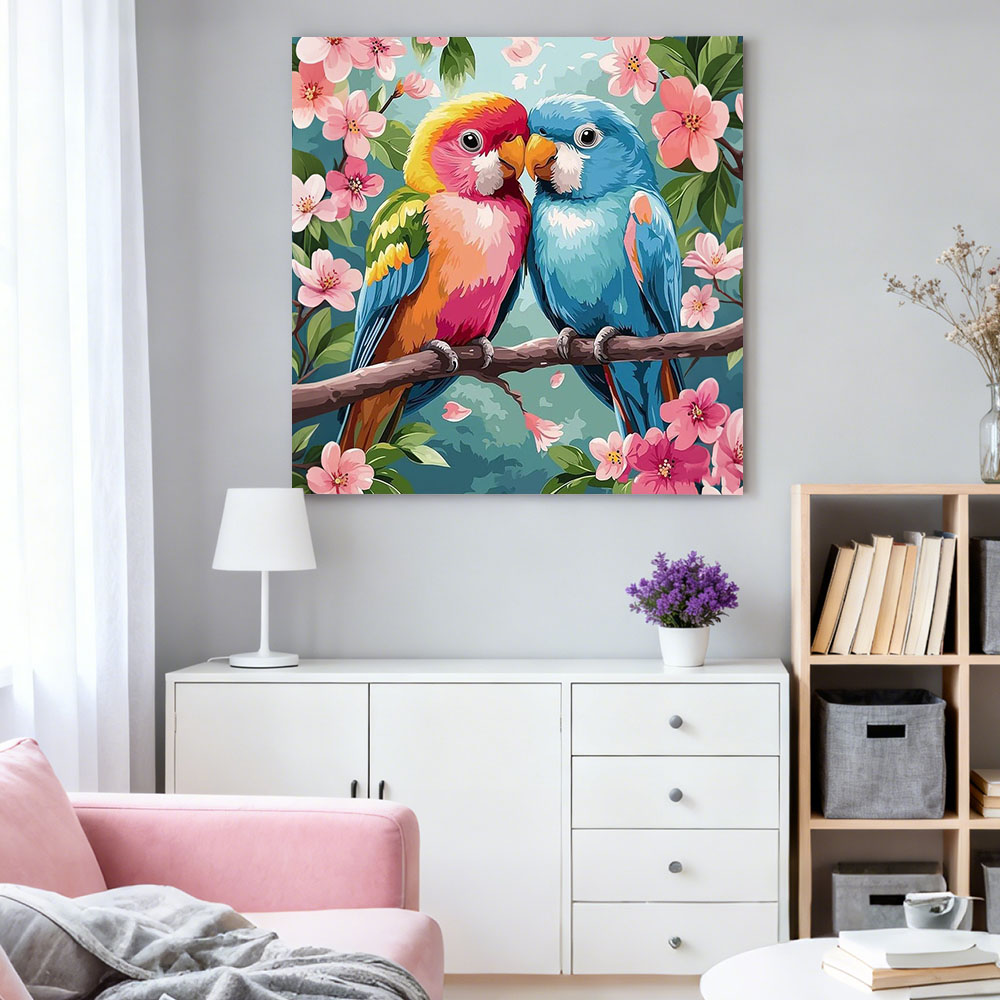 HUACAN Lukisan Berlian Burung  - Resin Art With Rose ulasan dan harga