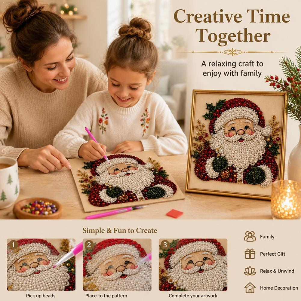 Kit Seni Mutiara Santa Claus N - Resin Art Frame ulasan dan harga