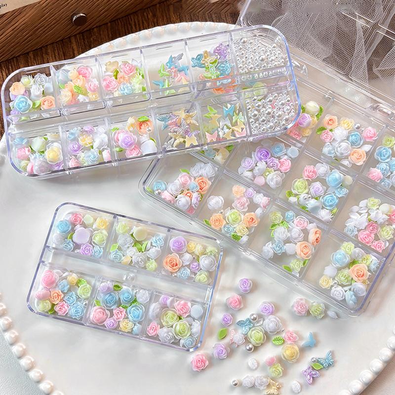 Kit Dekorasi Seni Kuku 3D 6 12 - Resin Art Using Flowers ulasan dan harga