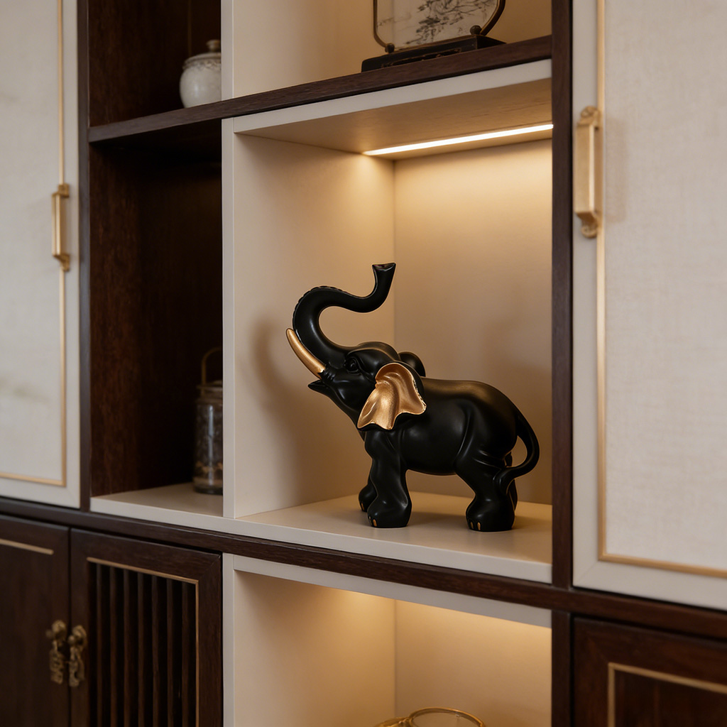 1 buah patung gajah keberuntun - Resin Art Table Top ulasan dan harga