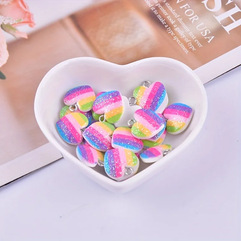 10 Buah Liontin Resin Hati War - Resin Art Engagement ulasan dan harga
