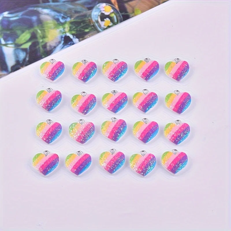 10 Buah Liontin Resin Hati War - Resin Art Engagement ulasan dan harga