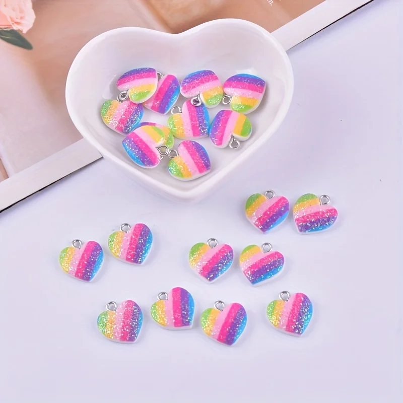 10 Buah Liontin Resin Hati War - Resin Art Engagement ulasan dan harga
