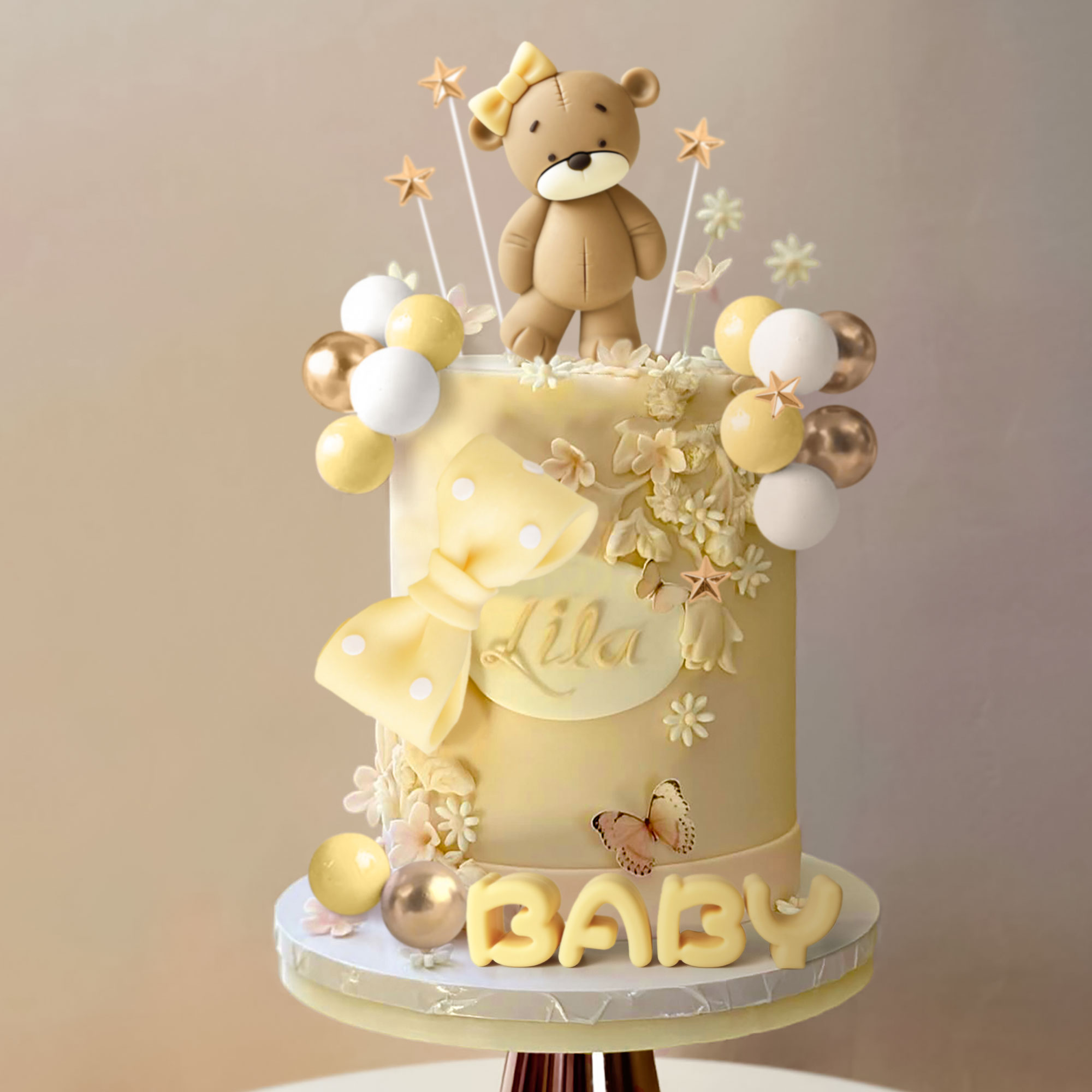 LaVenty Dekorasi Kue Beruang M - Resin Art Alphabet ulasan dan harga