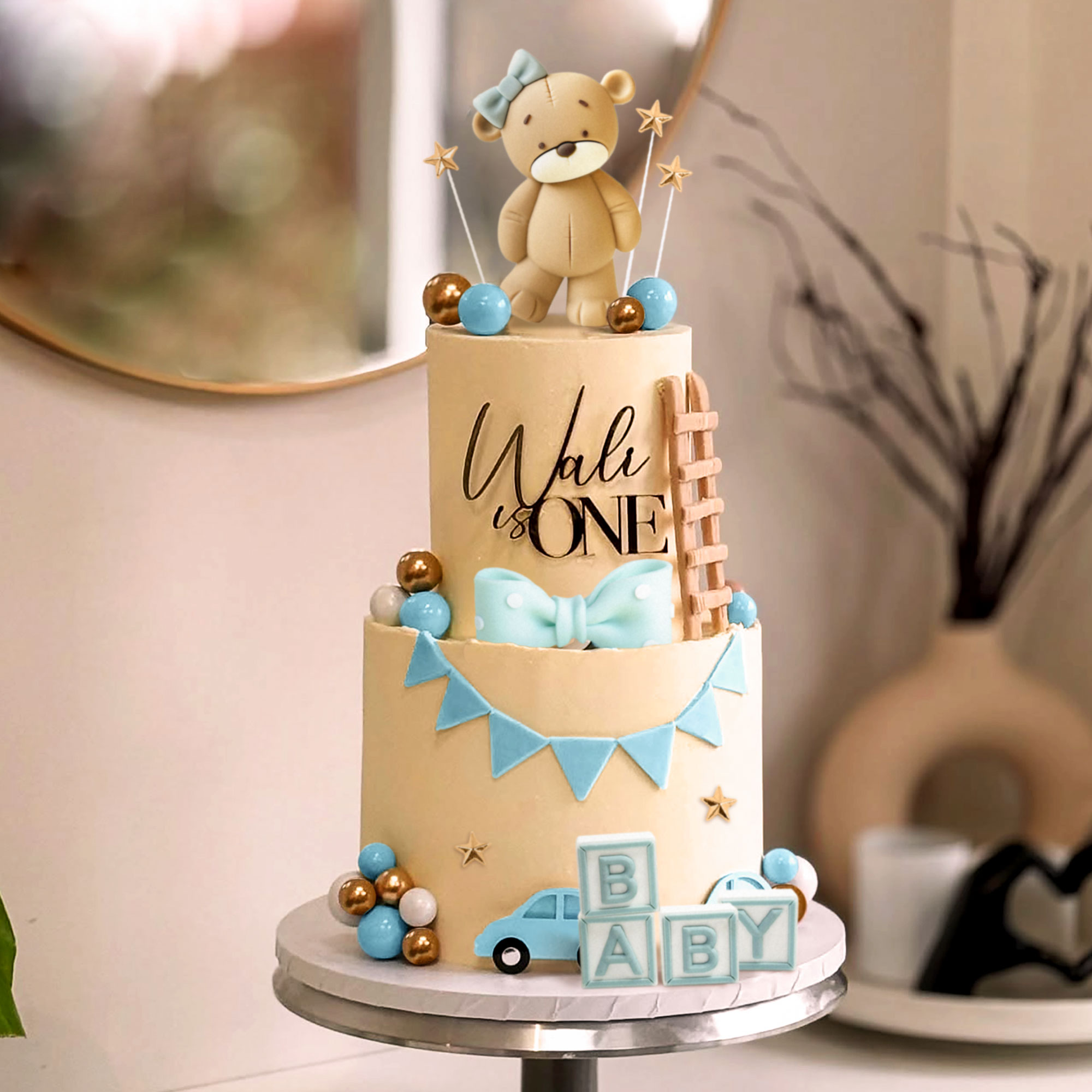 LaVenty Dekorasi Kue Beruang M - Resin Art Alphabet ulasan dan harga