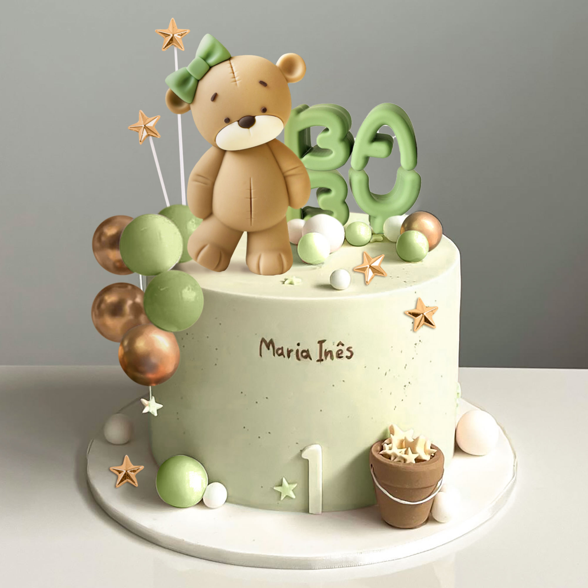 LaVenty Dekorasi Kue Beruang M - Resin Art Alphabet ulasan dan harga