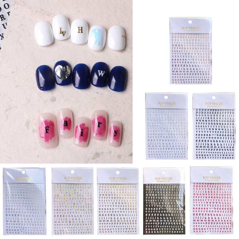 1 buah stiker seni kuku alfabe - Resin Art Alphabet ulasan dan harga