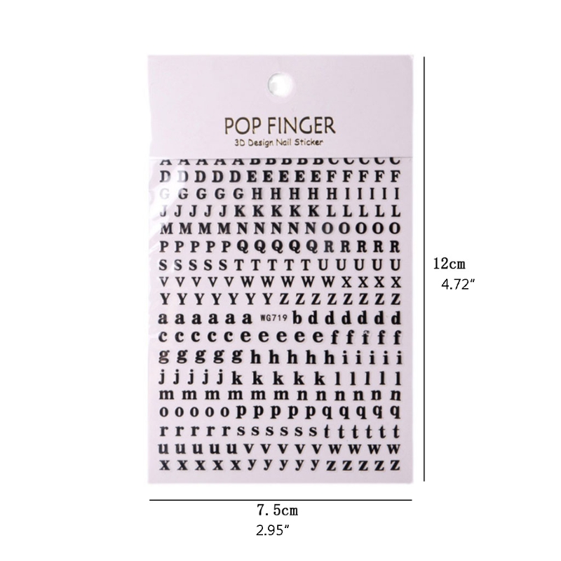 1 buah stiker seni kuku alfabe - Resin Art Alphabet ulasan dan harga