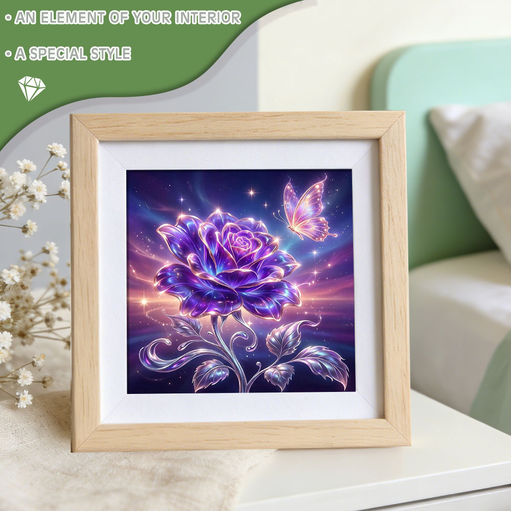 Lukisan Berlian Bulat Persegi  - Resin Art With Rose ulasan dan harga