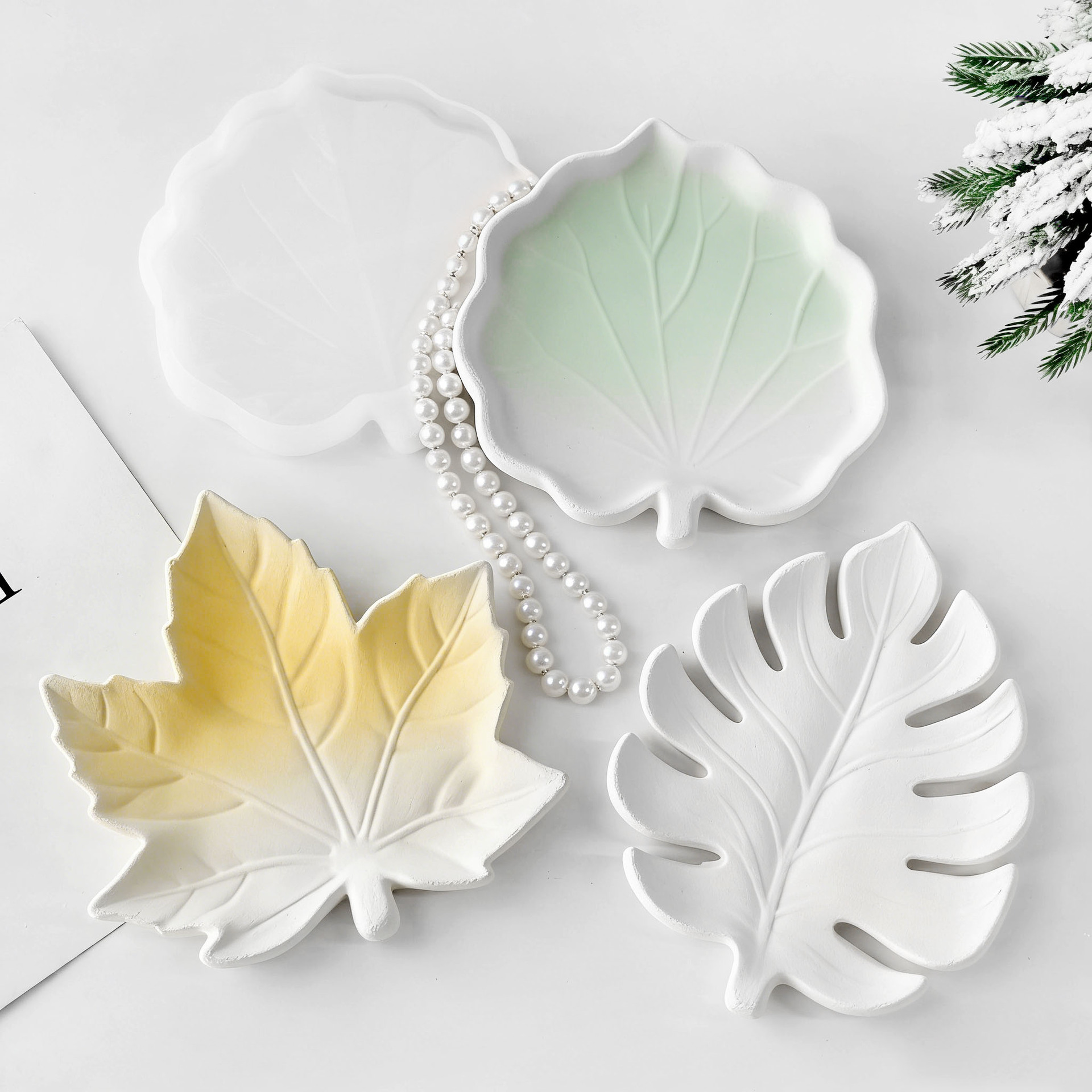 Cetakan Silikon Daun Gipsum DI - Resin Art Tray ulasan dan harga