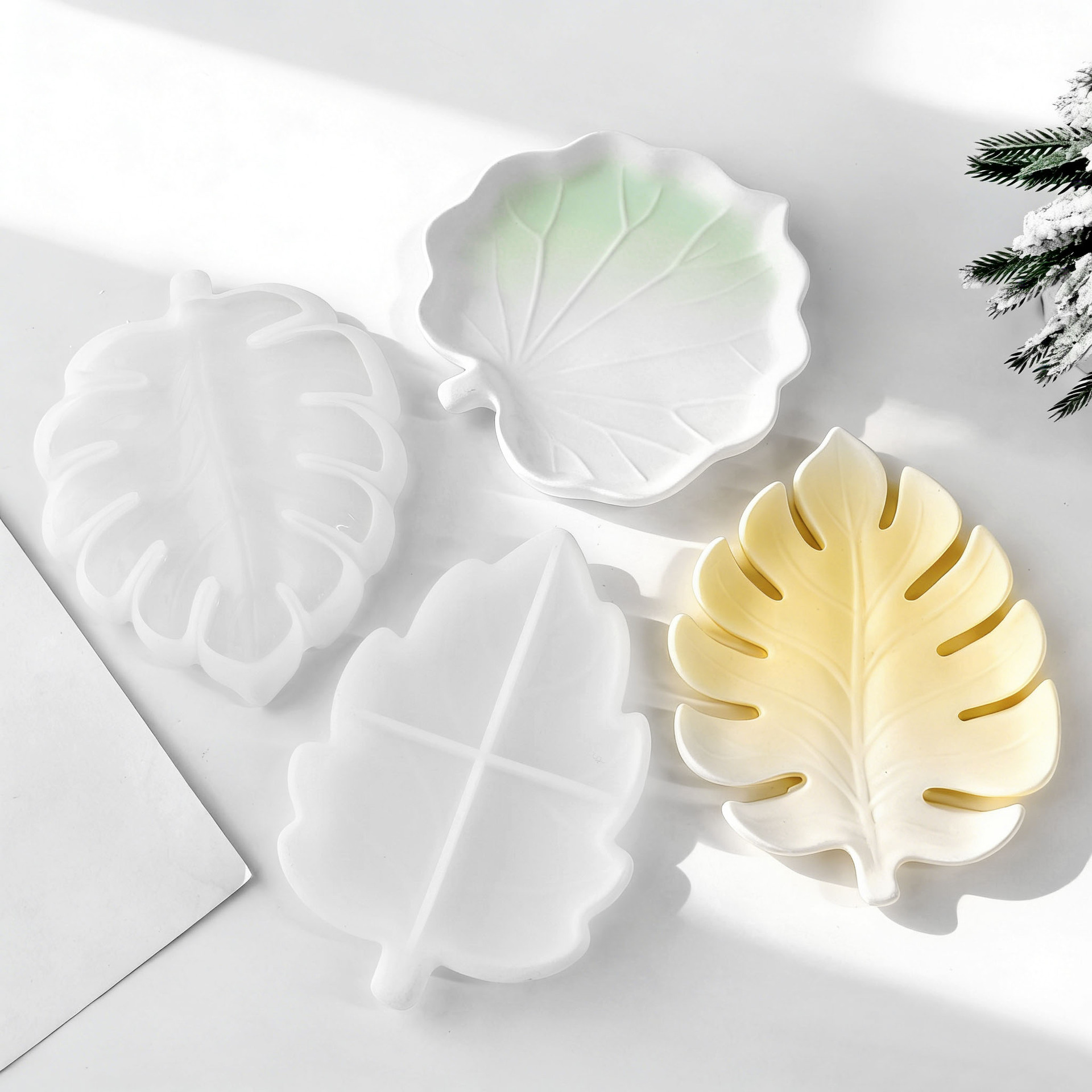 Cetakan Silikon Daun Gipsum DI - Resin Art Tray ulasan dan harga