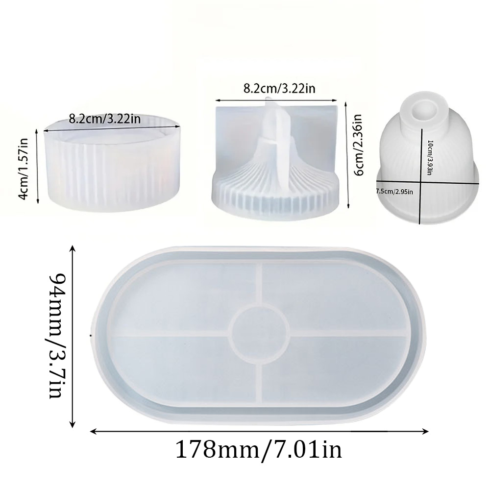 4 Buah Cetakan Silikon Cetakan - Resin Art Tray ulasan dan harga