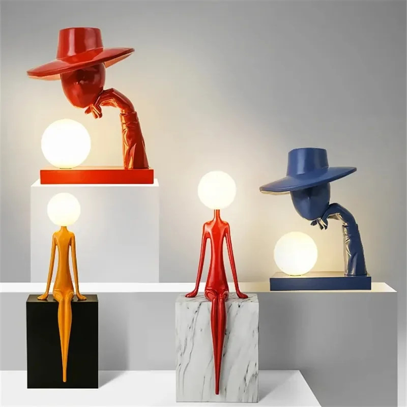 Lampu Meja Patung Seni Humanoi - Resin Art Floor ulasan dan harga