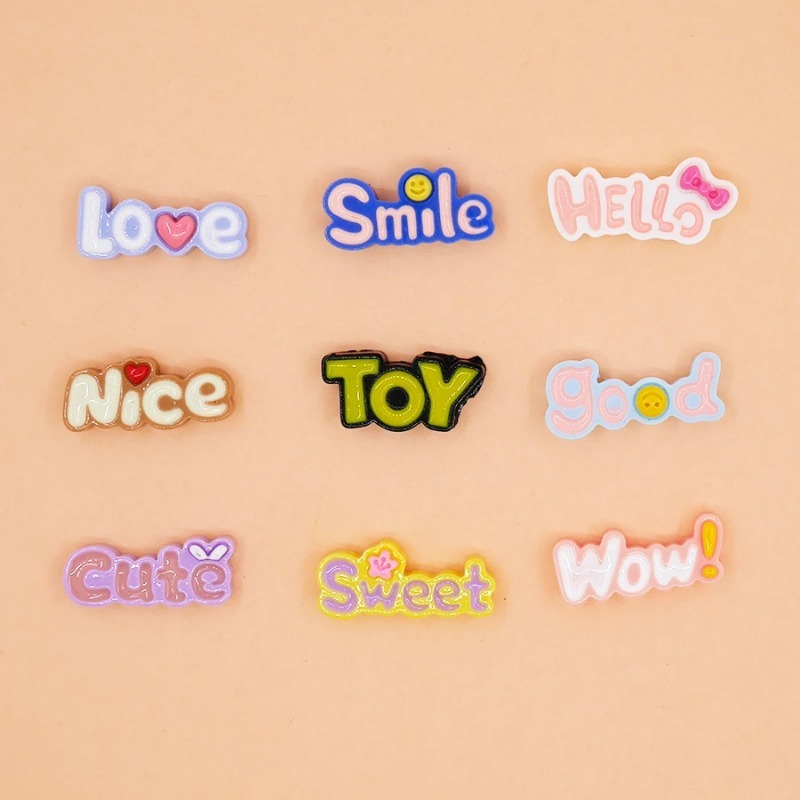 10 buah lucu datar belakang Wo - Resin Art Alphabet ulasan dan harga