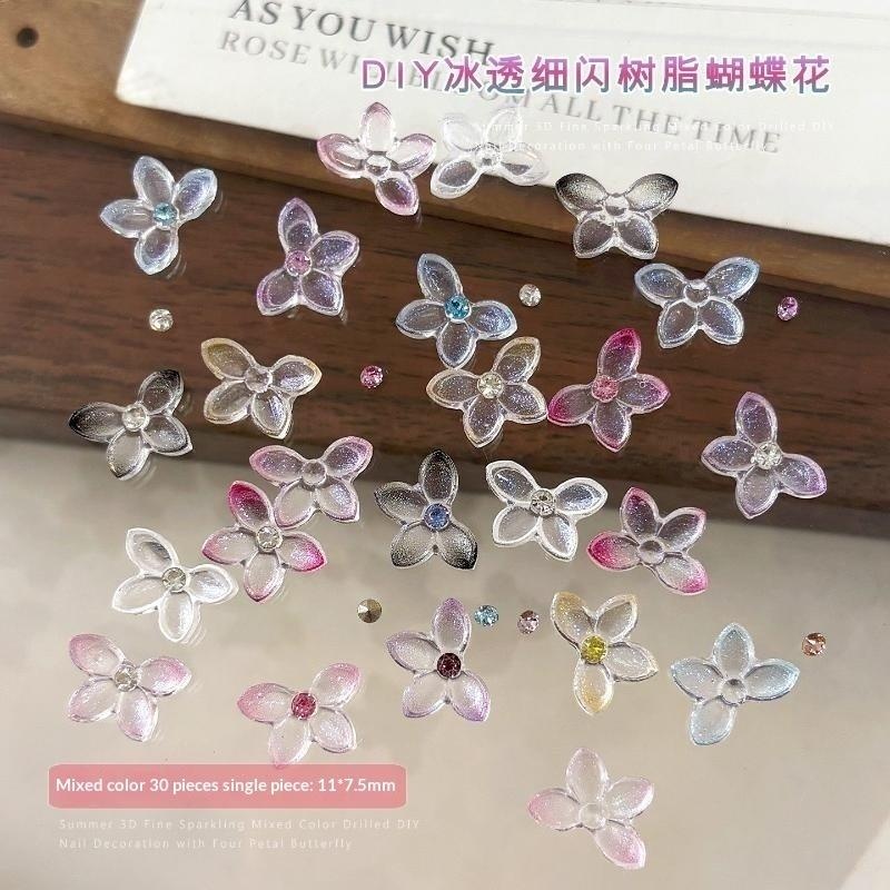 30Pcs/bag Hiasan Kuku 3D Glitt - Resin Art Using Flowers ulasan dan harga