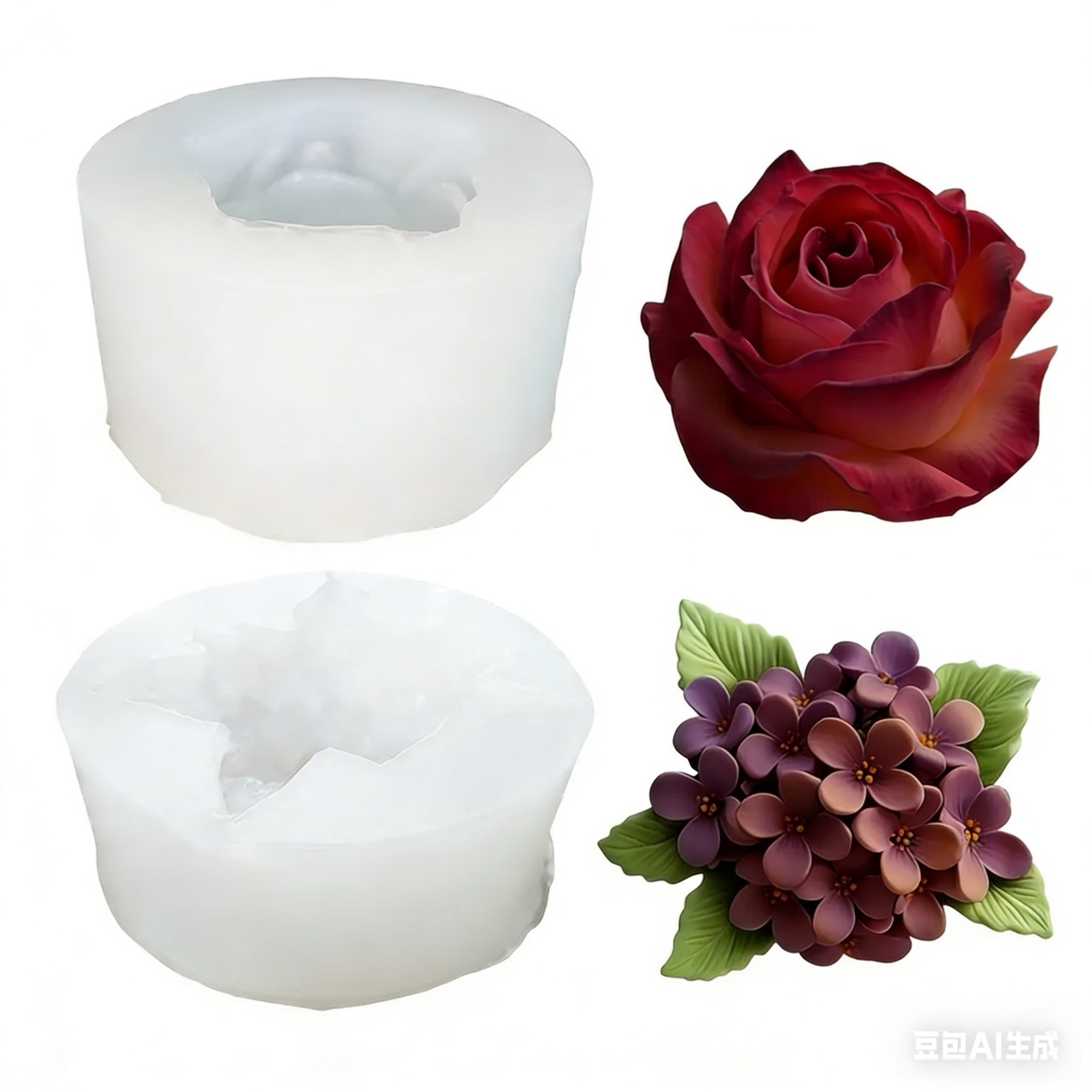 2 Buah Cetakan Silikon Bunga M - Resin Art With Rose ulasan dan harga