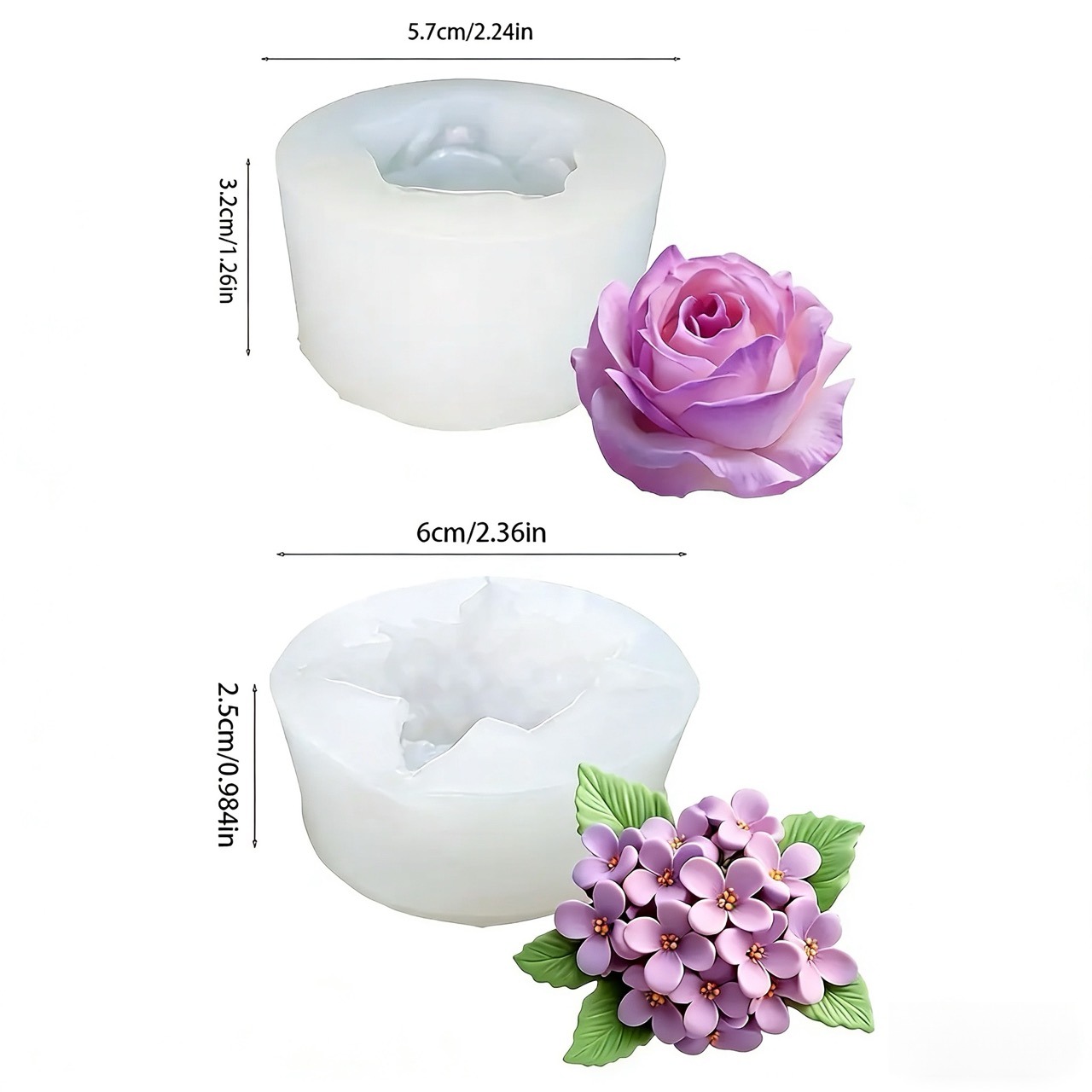 2 Buah Cetakan Silikon Bunga M - Resin Art With Rose ulasan dan harga