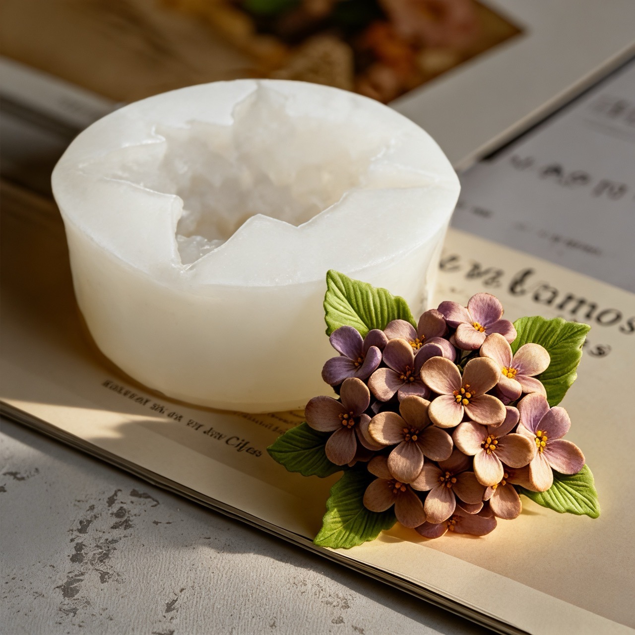 2 Buah Cetakan Silikon Bunga M - Resin Art With Rose ulasan dan harga