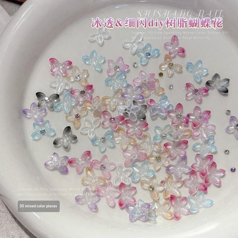30Pcs Hiasan Kuku Kupu-Kupu Bu - Resin Art Using Flowers ulasan dan harga