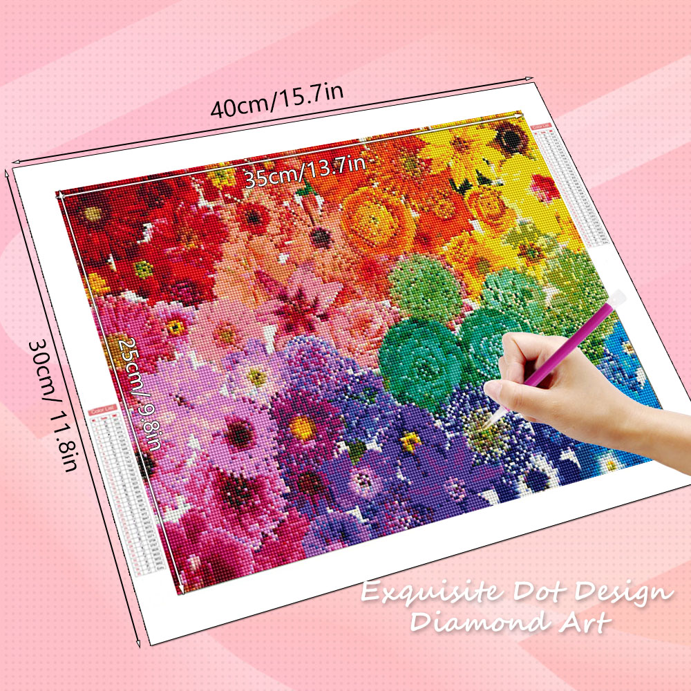 HUACAN Diamond Art Kits Bunga  - Resin Art With Rose ulasan dan harga