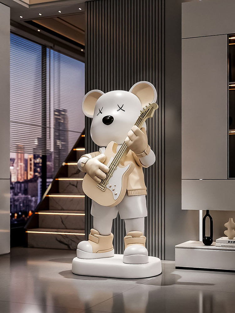 Patung Beruang Gitar, Celengan - Resin Art Floor ulasan dan harga