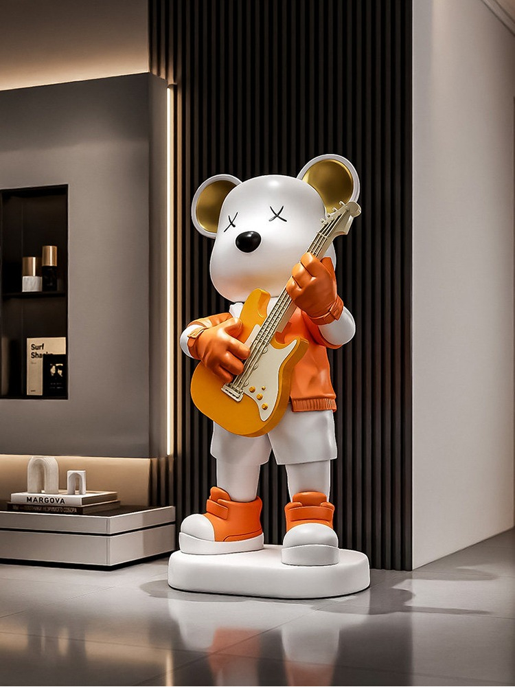 Patung Beruang Gitar, Celengan - Resin Art Floor ulasan dan harga