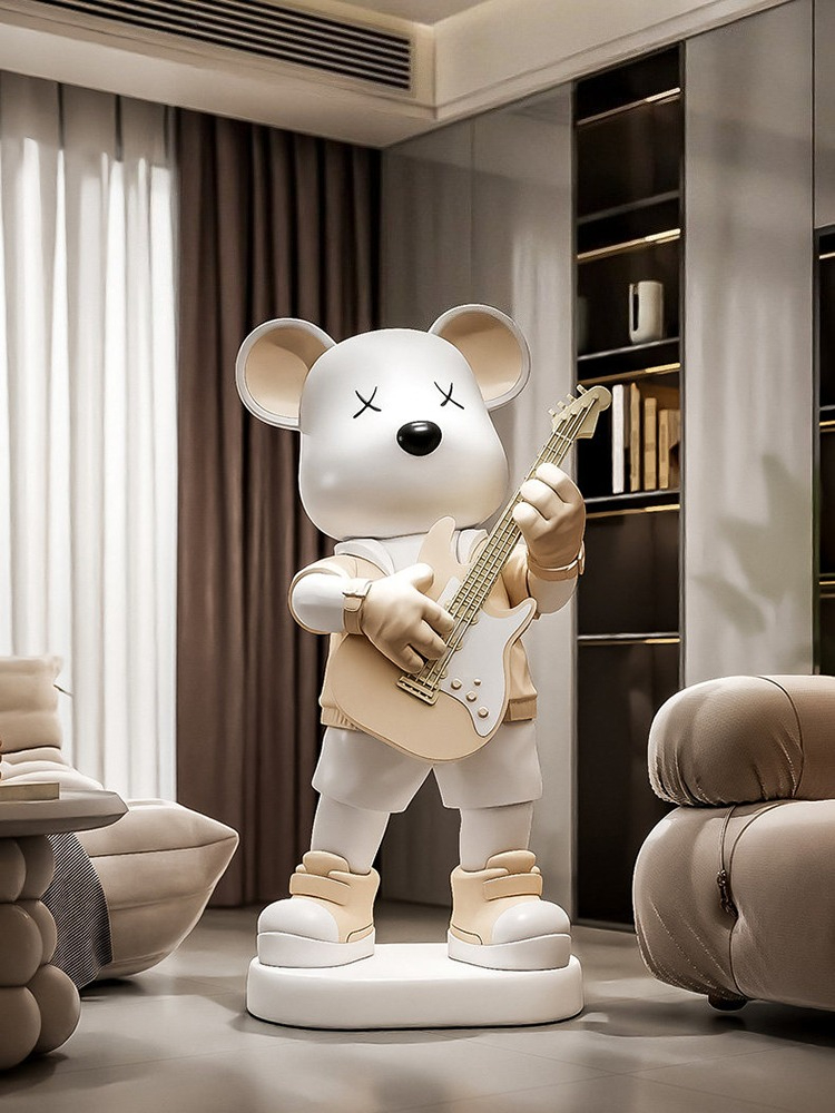 Patung Beruang Gitar, Celengan - Resin Art Floor ulasan dan harga