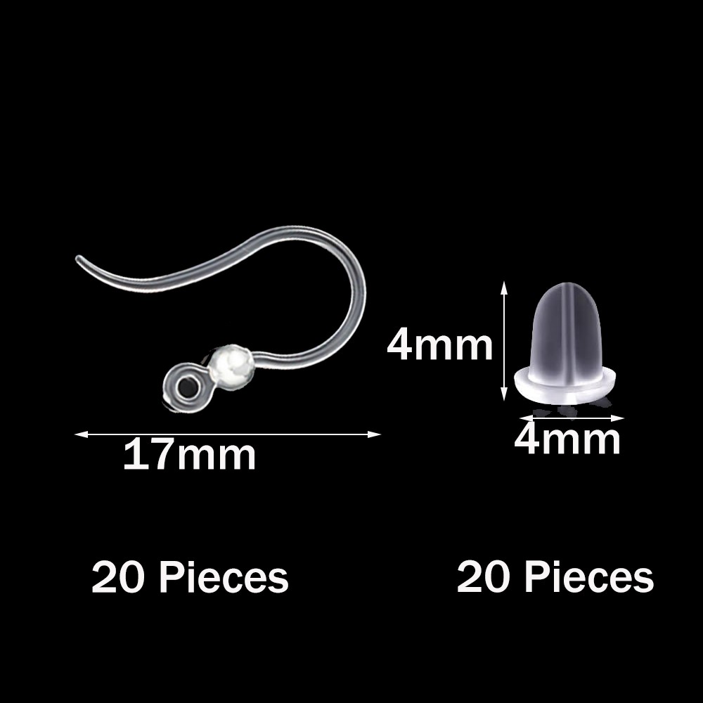40 pcs Pengait Anting Plastik  - Resin Art Engagement ulasan dan harga